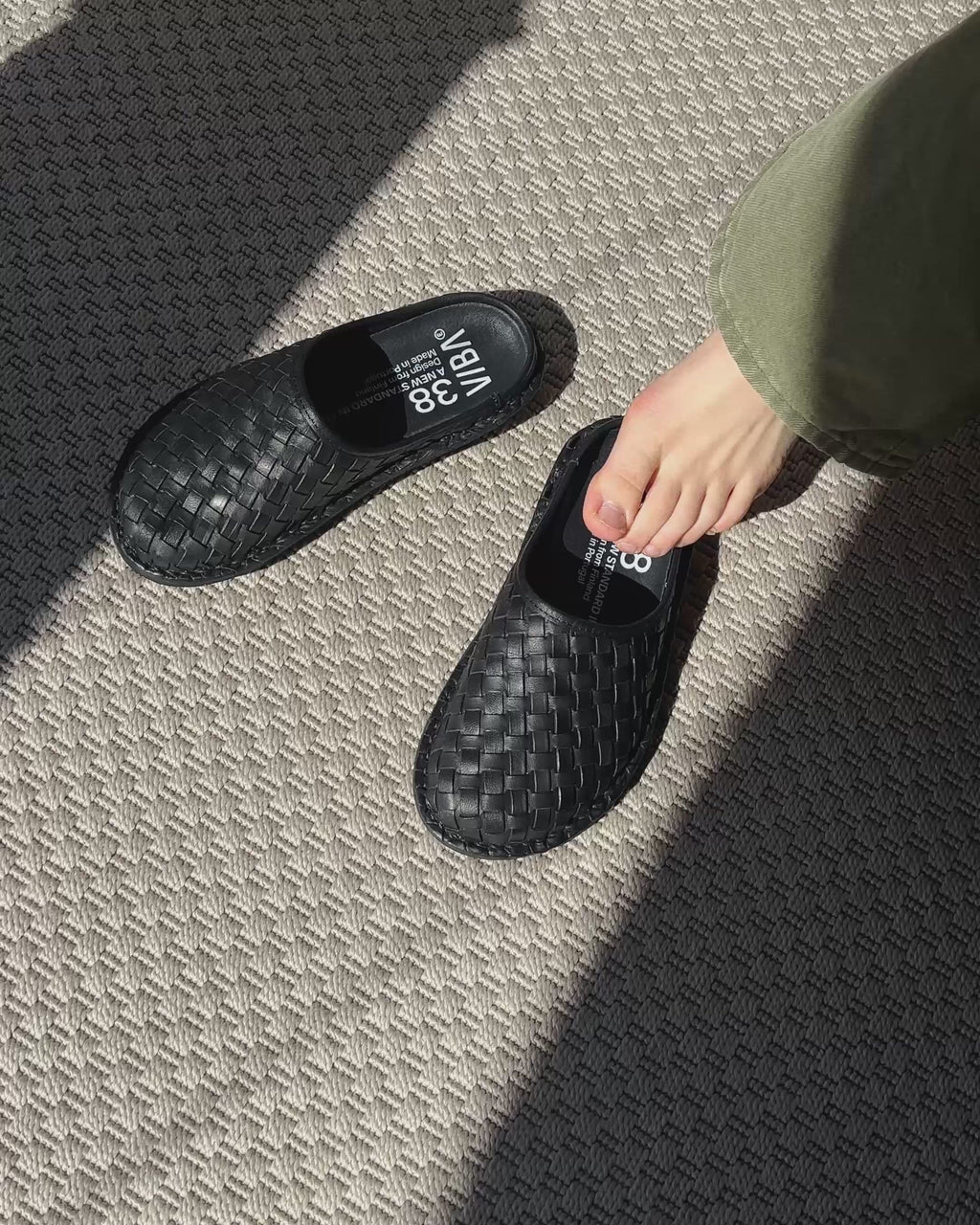 ROMA Woven Leather Preto Black