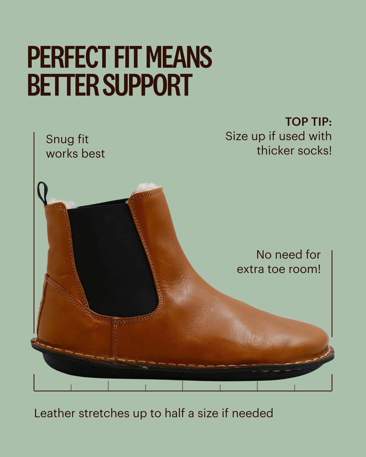 HELSINKI Leather Cognac Brown Shearling