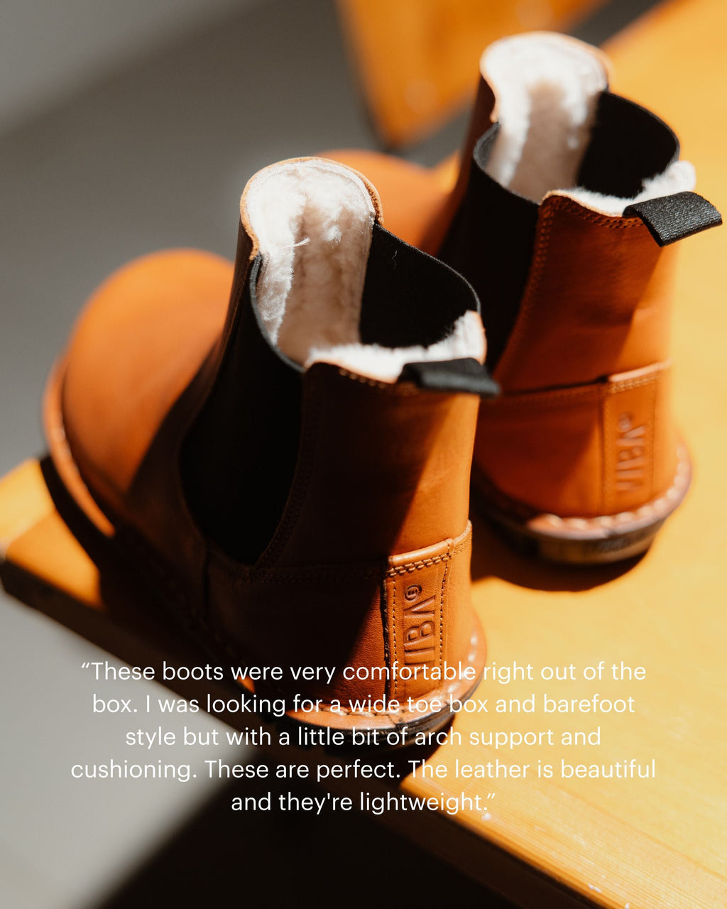 HELSINKI Leather Cognac Brown Shearling